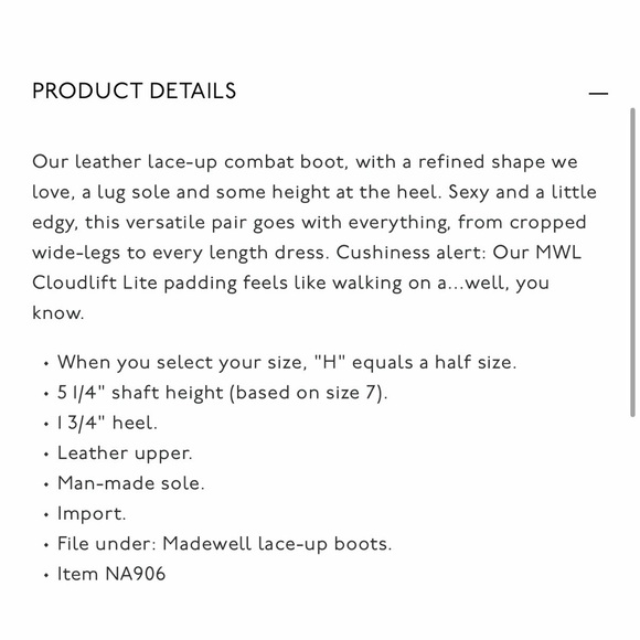 Madewell Julien lace up lug sole black boot - Picture 5 of 11